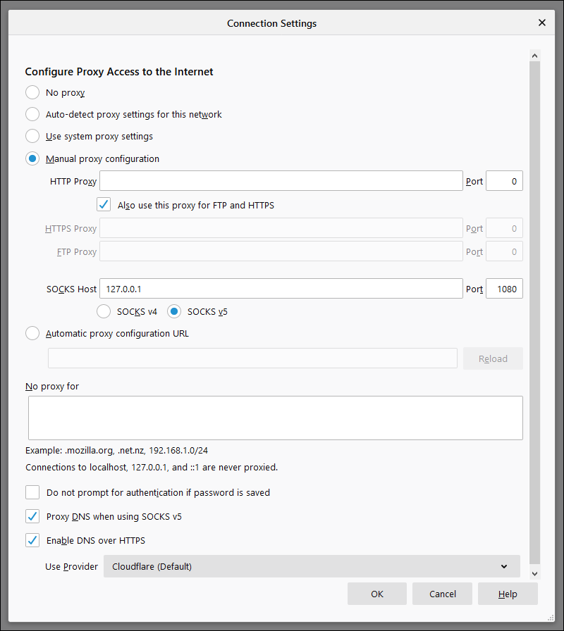 Configure Firefox to use a proxy server