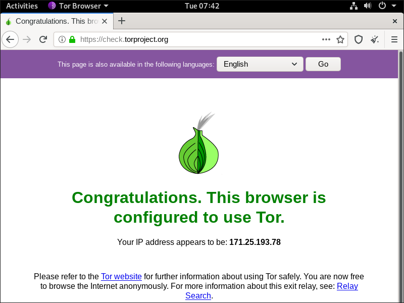 Check Tor access via Cloak